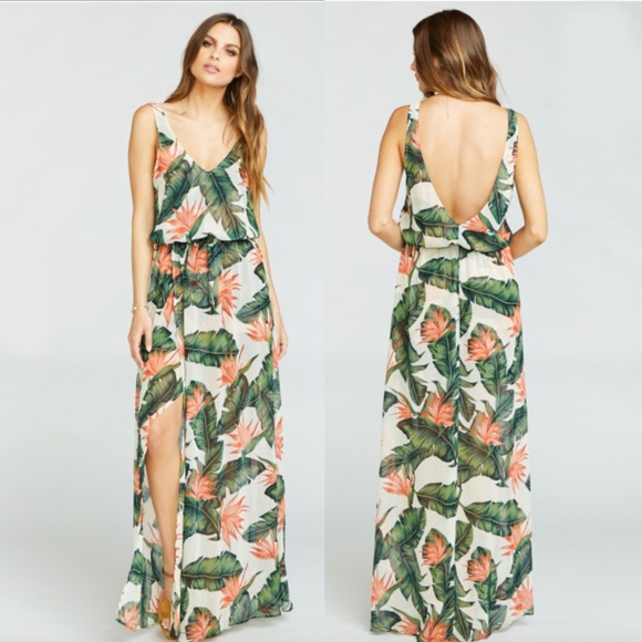 Hawaiian Tropical Maxi Dress Bridesmaid